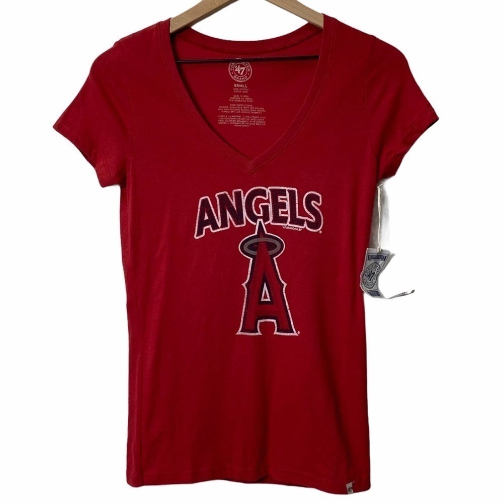 ANGELS Red Short Sleeve Women Small Shirt NEW WITH TAGS